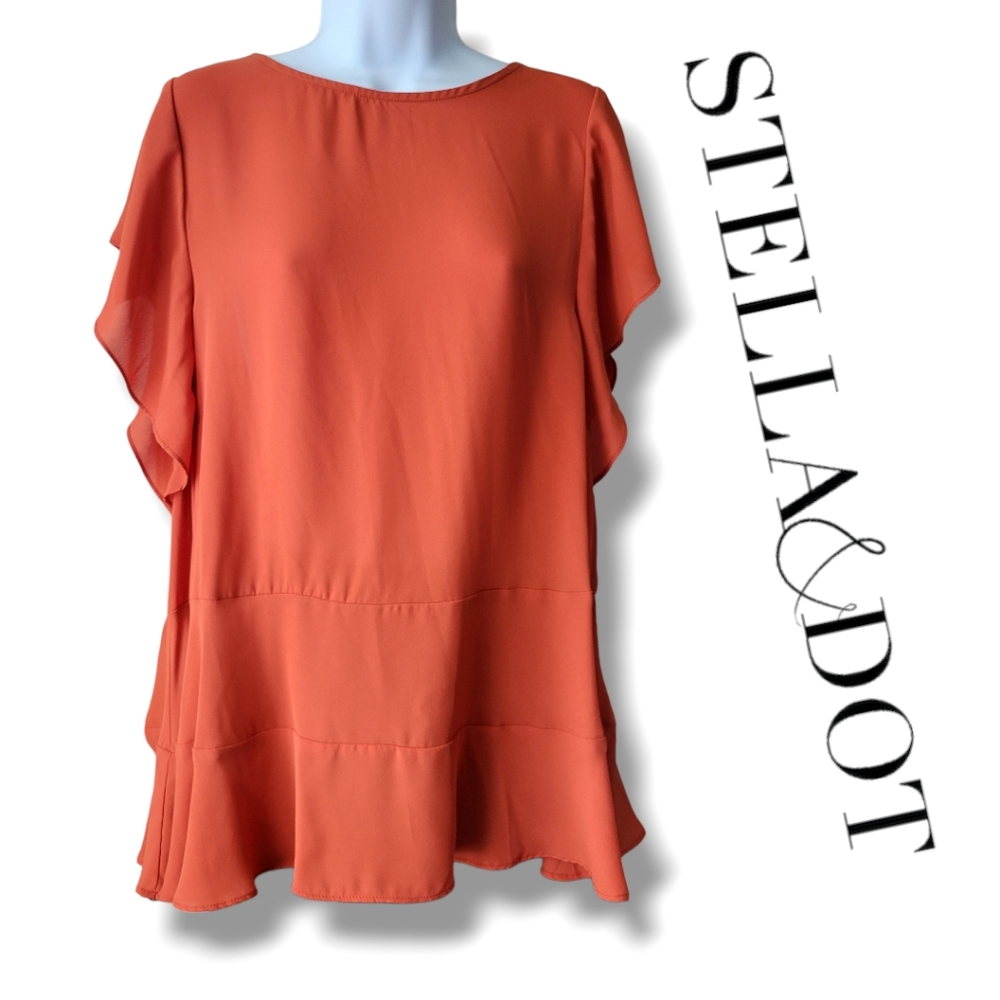 Stella & Dot Peplum Blouse Womens Size XXL Womens Peplum Top XL
